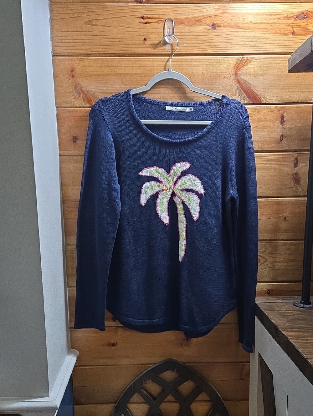 Lulu-B Navy Light Knit Crew Sweater XS Oversized 0465